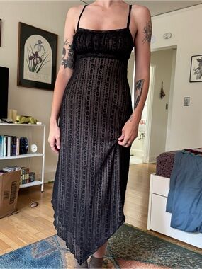 urban outfitters gwen mesh midi slip dress UO Gwen Mesh Midi Slip Dress